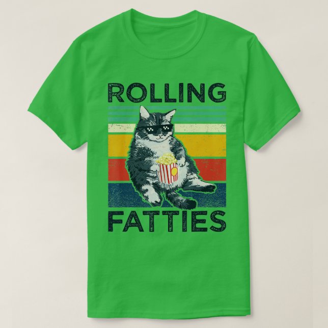 Rullande djur, katt Lazy stil katt till manar T Shirt (Design framsida)