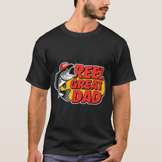 Rullande fantastisk pappa rolig fiske fadersdag t shirt (Framsida)