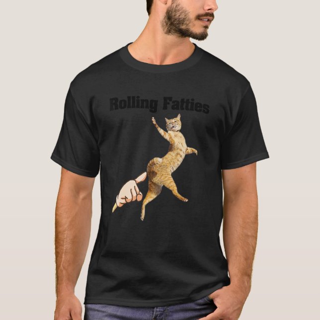 Rullande Feta Katt 2 T Shirt (Framsida)