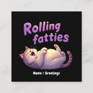 Rullande Feta Katt Meme Roligt & Sött Chonk Katter Fyrkantigt Visitkort
