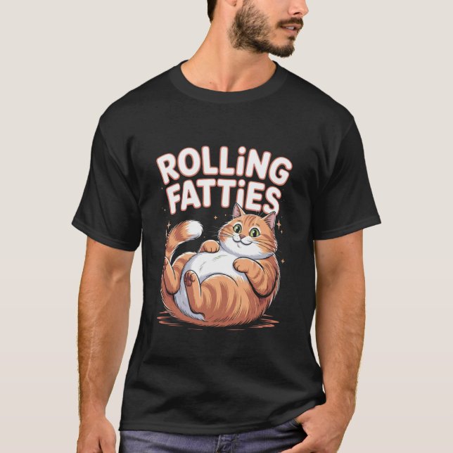 Rullande Feta Rollig Katt Massage Design 1 T Shirt (Framsida)