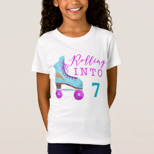 Rullande Födelsedagsfest | Valfri ålder T Shirt (Framsida)