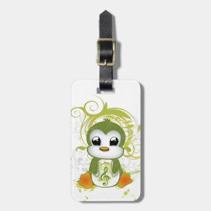 Rullande grönt av penguin, fluffy-effektsmoment fö bagagebricka