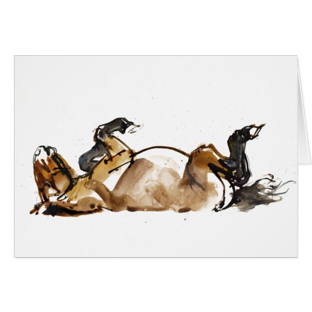 Rullande häst hälsningskort (Framsidan Horizontal)