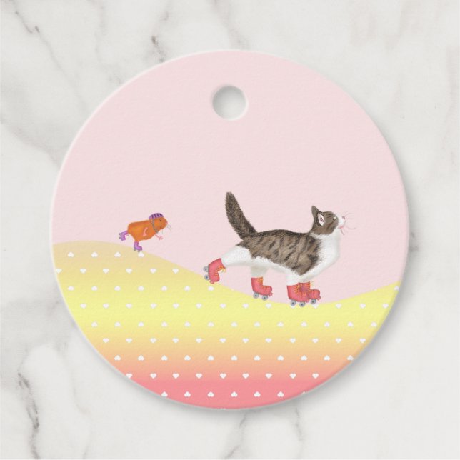 Rullande husdjur märkre i påsen party gåvor etiketter (Framsida)