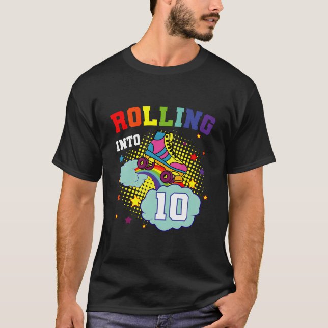 Rullande i 10 rullskridskor Skatterpy T Shirt (Framsida)
