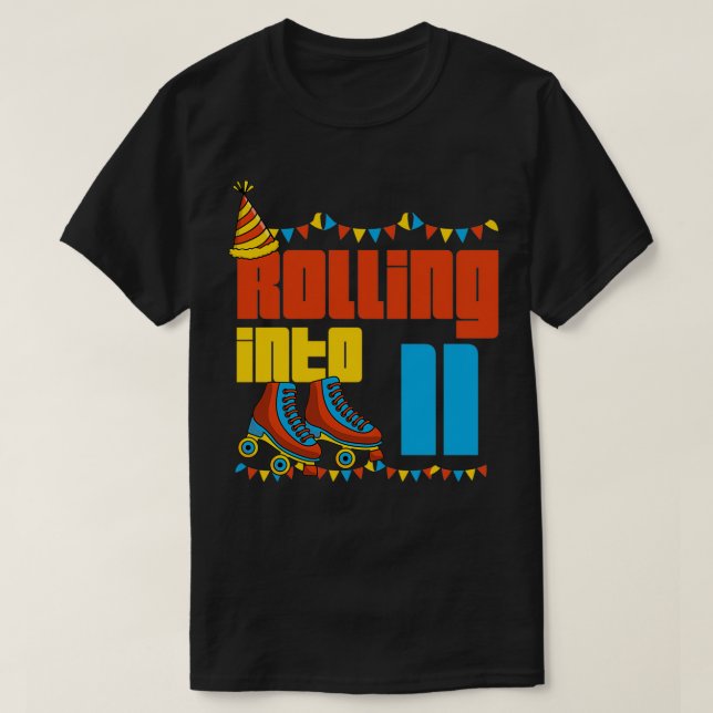 Rullande i 11 rullskiva 11:e Födelsedagsfesten S T Shirt (Design framsida)