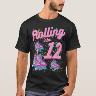 Rullande i 12:e Birthday Roller Skate 12 Years O T Shirt