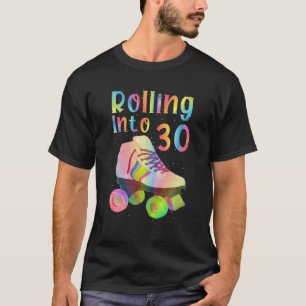 Rullande i 30 Coolors 30års födelsedag-rullskridsk T Shirt