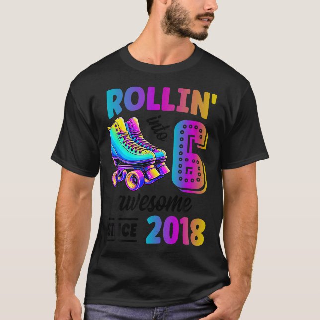 Rullande i 6 års gamla Skates-gåvor från 6e T Shirt (Framsida)