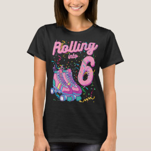 Rullande i 6e födelsedag: Rulla skal för 6 år seda T Shirt
