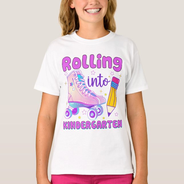 Rullande i Kindergarten Klass | Roller Sking T Shirt (Framsida)