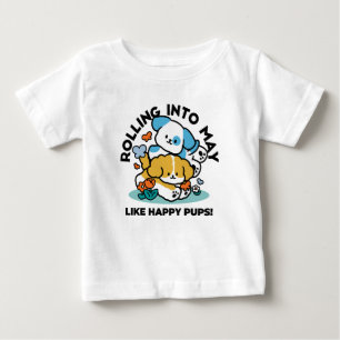 Rullande i maj som Valper i Lycklig - Cute Vår Hun T Shirt