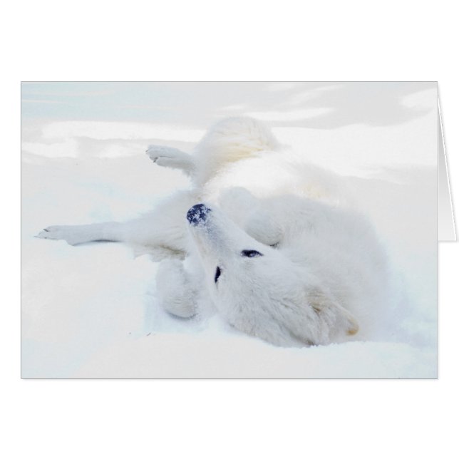 Rullande i snön hälsningskort (Framsidan Horizontal)