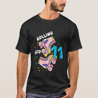 Rullande In På 11-års Födelsedag Rullskridskoåkare T Shirt