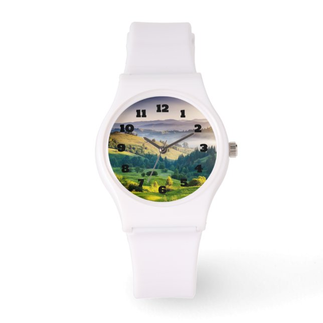 Rullande kullar naturskön foto armbandsur (Framsida)