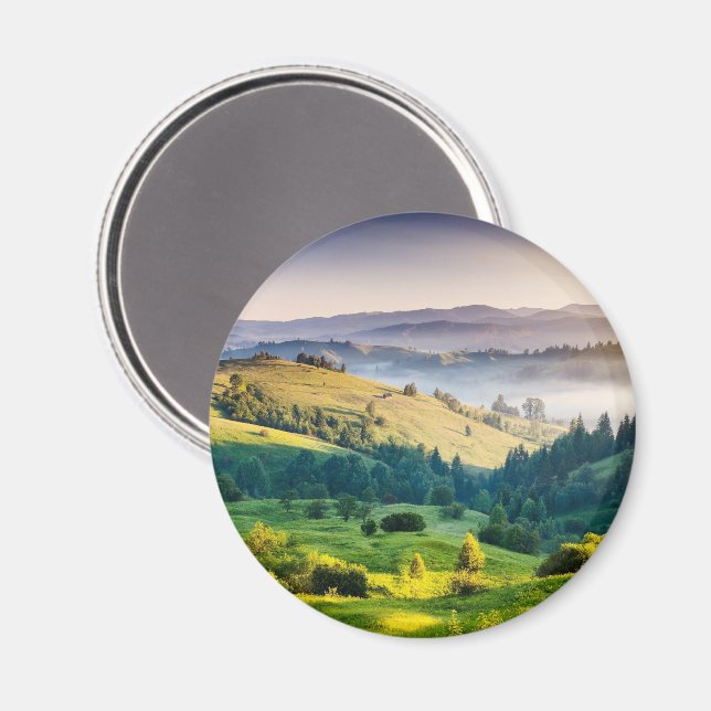 Rullande kullar naturskön foto magnet (Front/Back)