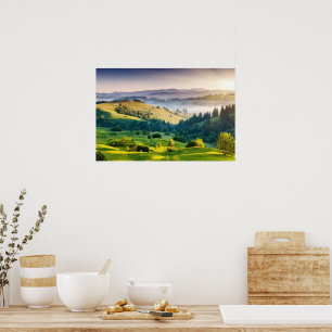 Rullande kullar naturskön foto poster