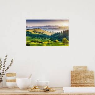 Rullande kullar naturskön foto poster