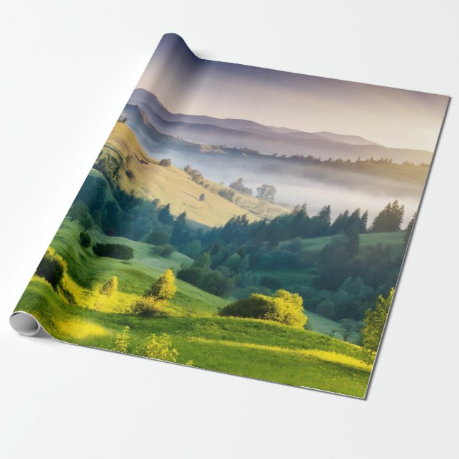 Rullande kullar naturskön foto presentpapper (Utrullad)