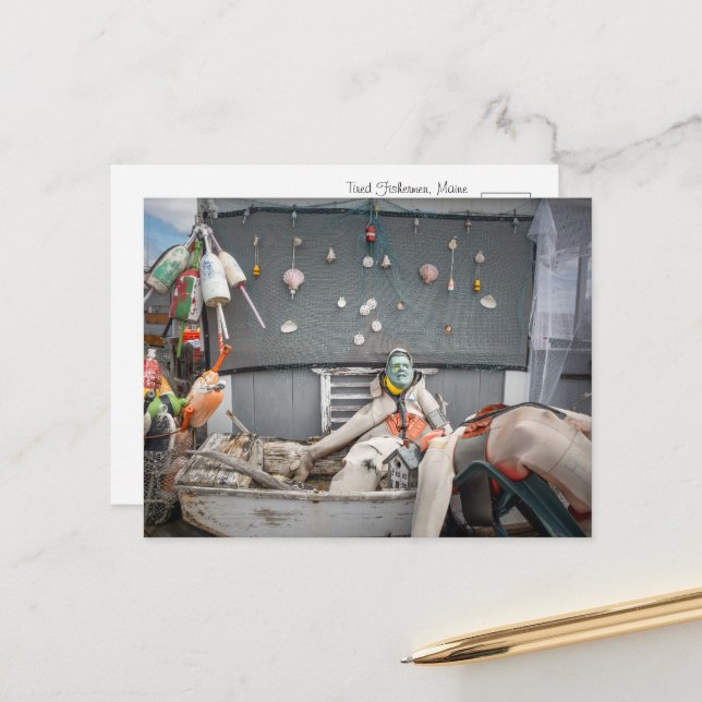Rullande Lata Fiskaren Besättning Vykort (Fram/Back In Situ)