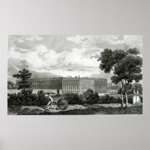 Rullande lawnsna på den Hampton domstolslotten Poster