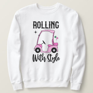 Rullande med Stil Funny Golf Cart Lång Ärmad Tröja