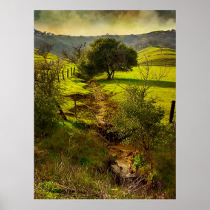 Rullande Oakstryck Poster