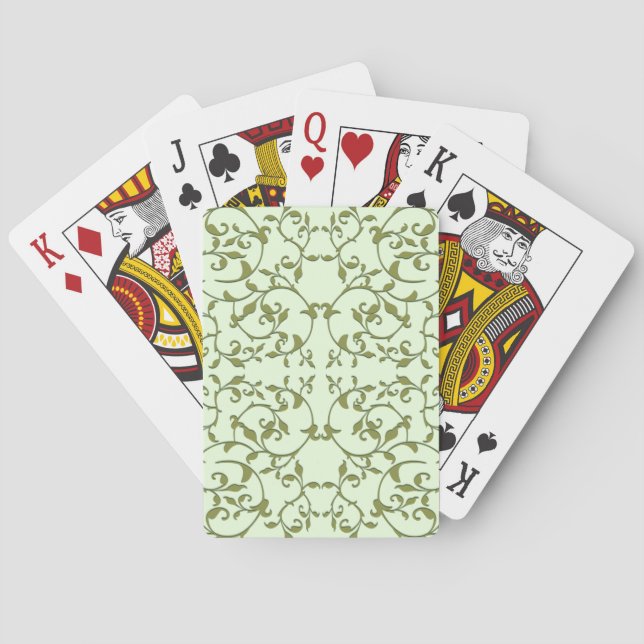 Rullande olivblad casinokort (Baksidan)