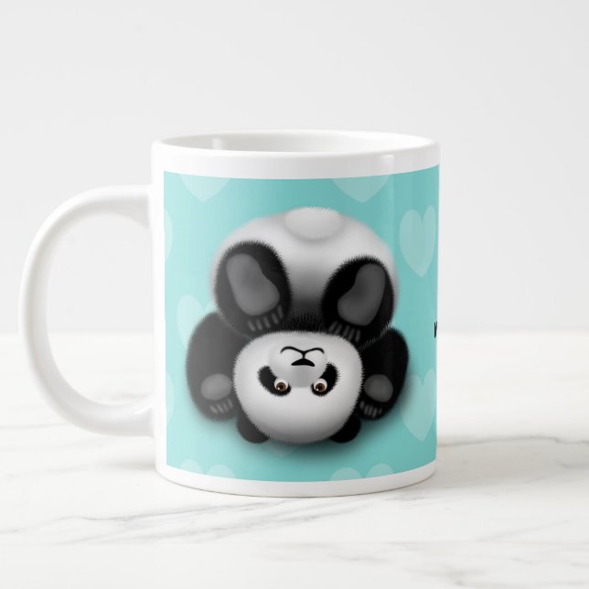 Rullande Panda Giant Coffee Mugg Jumbo Mugg (Vänster)