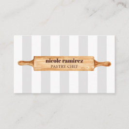 Rullande Pin Patisserie stripe-bakverk Visitkort