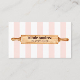 Rullande Pin Patisserie stripe-bakverk Visitkort