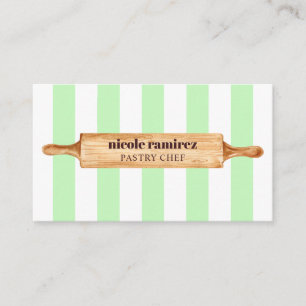 Rullande Pin Patisserie stripe-bakverk Visitkort
