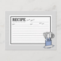 Rullande Pin-receptkort för Blue Kitchen Utensil C