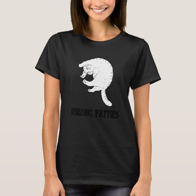 Rullande råttor, kattkonfektionshatt Pappa Cat Mam T Shirt (Framsida)