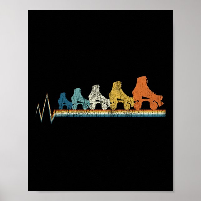 Rullande rullskridskor 1970S Retro Poster (Framsidan)