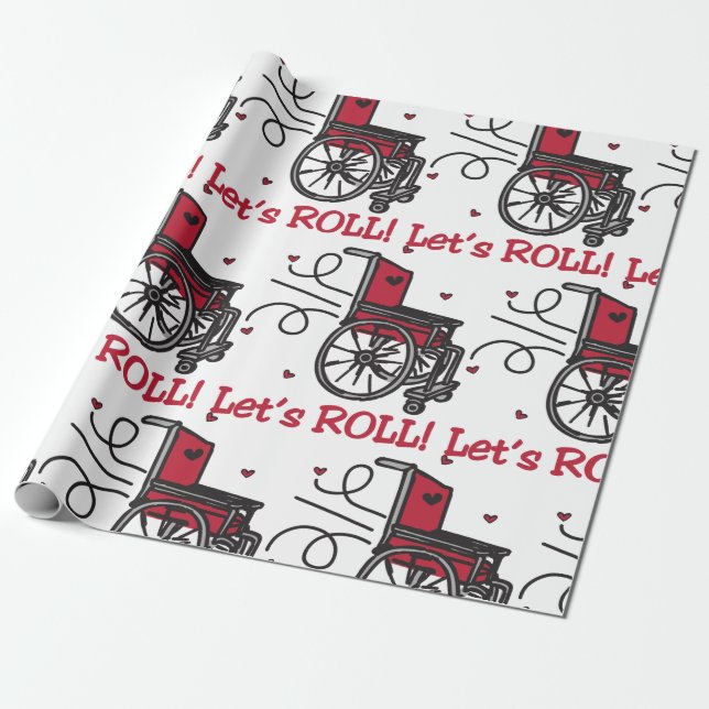 Rullande rullstol presentpapper (Utrullad)