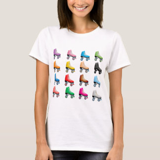 Rullande skal Färgfulla rullskridskor i Mönster T Shirt