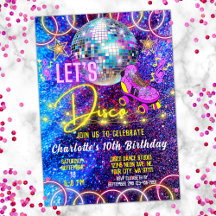 Rullande skal Låt oss Disco Bright Neon Rosa Glow