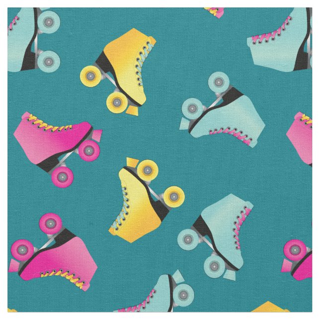 Rullande skal Rink Retro Teal Tyg (Närbild)