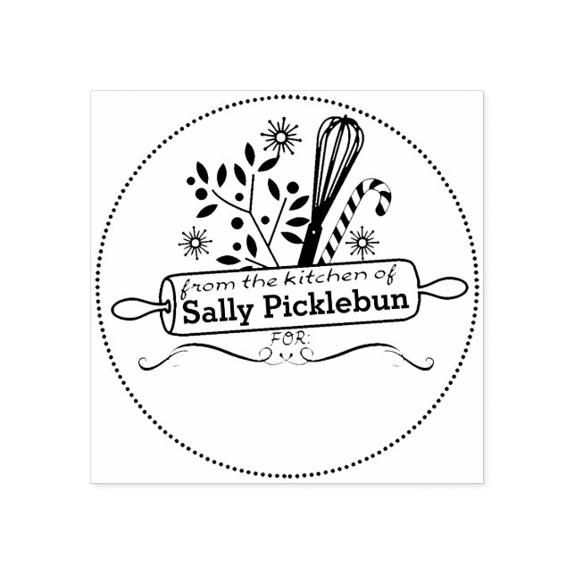 Rullande stift julkulinarium från köket stämpel (Tryck)