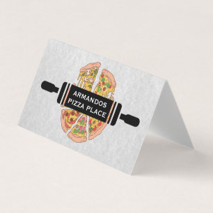 Rullande stift Pizza-segment Visitkort