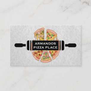 Rullande stift Pizza-segment Visitkort