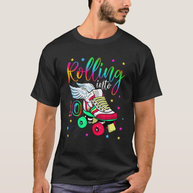 Rullande till 10 Coolor, 10:e födelsedans rullskri T Shirt (Framsida)