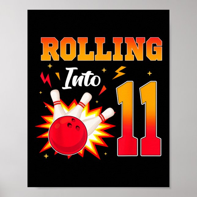 Rullande till 11 Födelsedagsfest med 11 års ålder Poster (Framsidan)