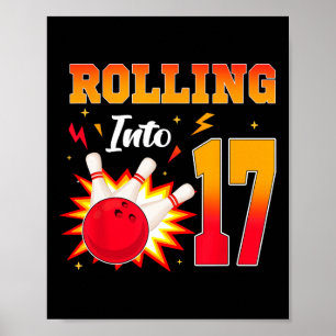 Rullande till 17 Födelsedagsfest med 17 års ålder Poster