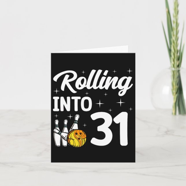 Rullande till 31 tarmar 31:e födelsedagen kort (Framsida)