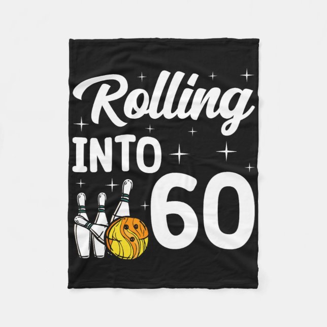 Rullande till 60 Bowling 60:e födelsedagen Fleecefilt (Framsidan)