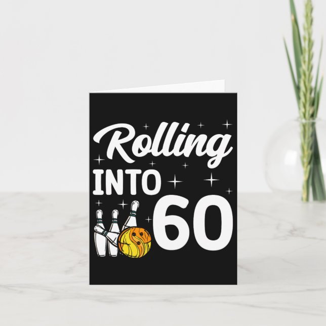 Rullande till 60 Bowling 60:e födelsedagen Kort (Framsida)