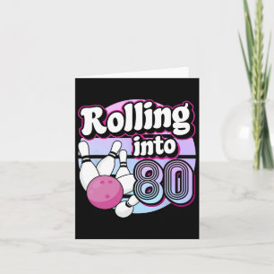 Rullande till 80 Bowling 80:e födelsedagen Kort